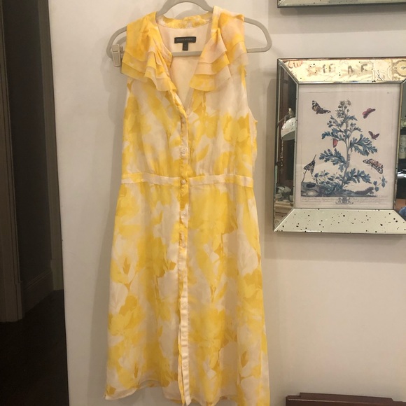 Banana Republic Yellow Floral Ruffle Dress - Picture 2 of 8